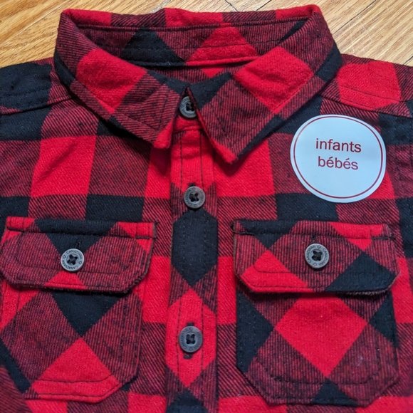 NWT Flannel Lumberjack Canadiana Button Up Shirt 6 - 12 months kids boys shirt - Picture 2 of 10